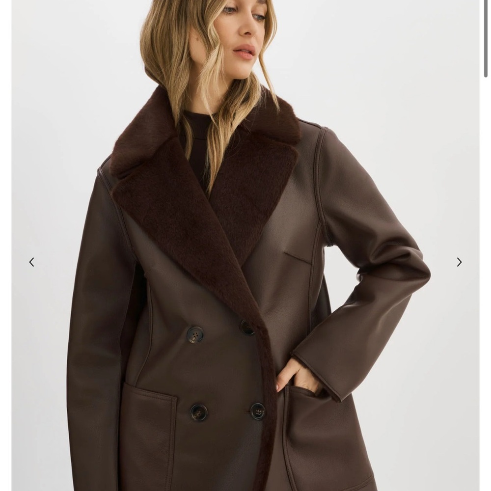 LAMARQUE new with tag reversible Brown Double-Breasted Coat